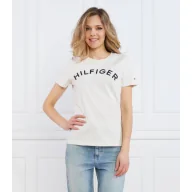 Koszulki i topy damskie - Tommy Hilfiger T-shirt REG HILFIGER VARSITY EMB C-NK SS | Slim Fit - miniaturka - grafika 1