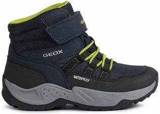 Buty dla dziewczynek - Geox Botki zimowe "Sentiero" w kolorze granatowo-żółtym - grafika 1