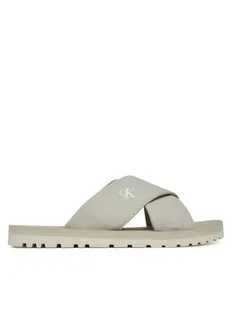 Calvin Klein Jeans Klapki Cross Sandal Crxs Tx YM0YM01223 Szary - Klapki i japonki męskie - miniaturka - grafika 1
