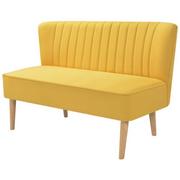 Sofy i kanapy - vidaXL Sofa 117x55,5x77 cm żółty materiał 244074 - miniaturka - grafika 1