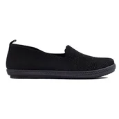 Slip on damskie - Damskie materiałowe czarne slip on - Inna marka - miniaturka - grafika 1