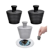 Korki do umywalek - Zestaw 3 korków do wanny, silikonowy korek spustowy, uniwersalny korek spustowy, korek do zlewu - miniaturka - grafika 1