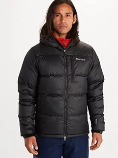 Marmot Guides Down Hoody męska kurtka puchowa, 700 Fill-Power, ciepła kurtka outdoorowa z kapturem, wodoodporna, wiatroszczelna, czarna, S 73060 - Kurtki męskie - miniaturka - grafika 1