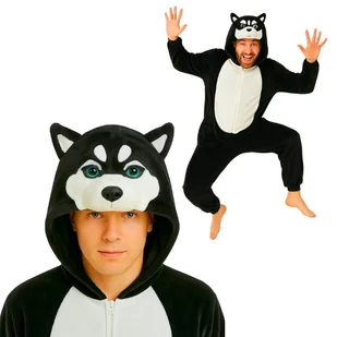 Piżama Onesie Kigurumi Kostium Przebranie Czarny Husky M: 145 - 155cm - Stroje karnawałowe Piżama Onesie Kigurumi Kostium Przebranie Czarny Husky M: 145 - 155cm - Stroje karnawałowe - miniaturka - grafika 1