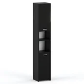 Szafki łazienkowe - Szafka Łazienkowa Słupek Stojący HUGO Czarny Mat - miniaturka - grafika 1