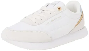 TOMMY HILFIGER Women's ESSENTIAL RUNNER Low Top, BIAŁY (biały/niebieski Breezy), 38 EU, Biały Biały Breezy Blue, 38 EU - Koszulki i topy damskie - miniaturka - grafika 1