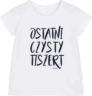 T-shirt z krótkim rękawem dla dziewczynki, z napisem ostatni czysty tiszert, biały 3-8 lat - Bluzki dla dziewczynek - miniaturka - grafika 1
