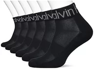 Skarpetki męskie - Calvin Klein Men's Logo Welt 6 Pack Ecom Quarter, czarne, One Size - miniaturka - grafika 1