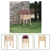 Donice - The Living Store Donica ogrodowa - 50x50x70 cm - lite drewno sosnowe - Podwyższona Donica - miniaturka - grafika 1