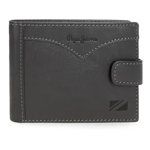 Pepe Jeans Kurtka Poziomy portfel z zapięciem na kliknięcie szary 11x8,5x1 cm Skóra by Joumma Bags, Szary, Talla única, Portfel poziomy z zapięciem na klik - Portfele - miniaturka - grafika 1