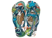 Klapki i japonki damskie - IPANEMA Graffiti IV Fem, japonki damskie, niebieski/zielone, 38 EU, Niebieski zielony, 38 EU - miniaturka - grafika 1