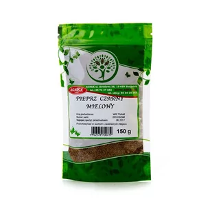 Agnex Agnex pieprz czarny mielony 150g 2708 - Przyprawy i zioła sypkie - miniaturka - grafika 1