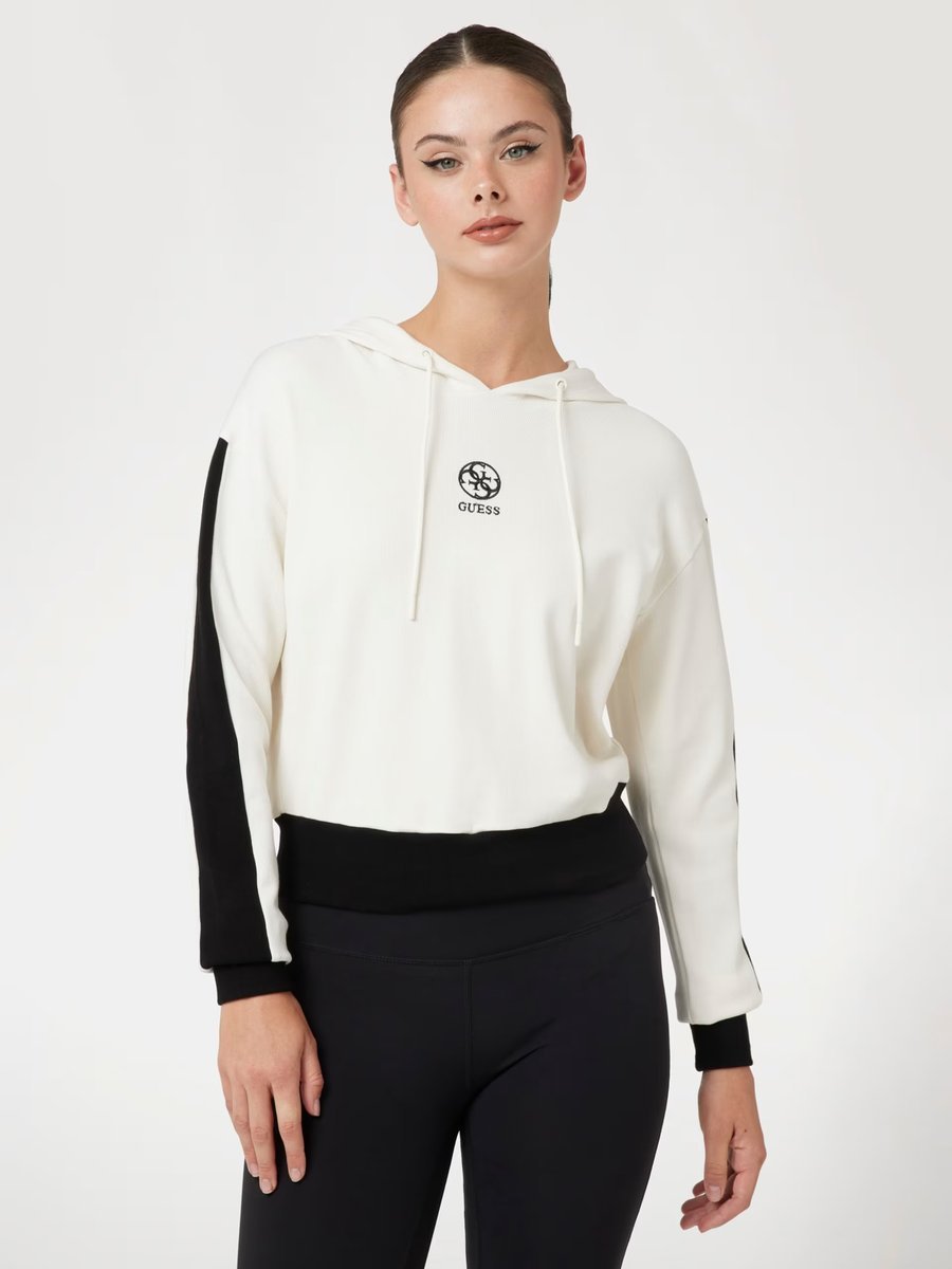 GUESS BLUZA DAMSKA Z KAPTUREM I HAFTOWANYM LOGO 38 1GŁA