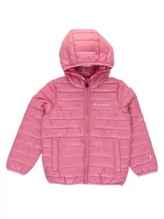 Champion Legacy Outdoor Light Hooded watowana kurtka dla dziewcząt, różowy (Hot Pink), 5-6 Lata - Kurtki i płaszcze dla dziewczynek - miniaturka - grafika 1