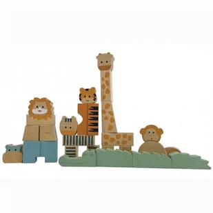 Drewniane klocki konstrukcyjne Dżungla - Klocki - miniaturka - grafika 1