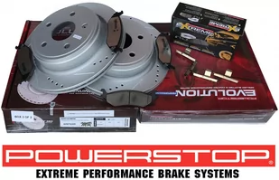 Tylne klocki Z36 + WIERCONE nacinane tarcze hamulcowe POWERSTOP EVOLUTION Dodge Durango 2004-2009 - Tarcze hamulcowe - miniaturka - grafika 1