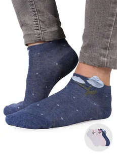 Skarpety dziewczęce bawełniane z elementem 3D kwiatki 3PAK 23-26 YOCLUB - Skarpetki damskie - miniaturka - grafika 1