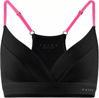 Koszulki sportowe damskie - Falke Wool Tech Light Bra Top Women, czarny M 2021 Biustonosze sportowe 33465-3000-3 - grafika 1