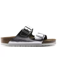 Klapki i japonki damskie - Klapki Birkenstock Arizona 1005960 - srebrne - miniaturka - grafika 1