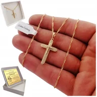 Biżuteria dla dzieci - POZŁACANY ŁAŃCUSZEK Z KRZYŻYKIEM DLA DZIEWCZYNKI - miniaturka - grafika 1
