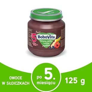 Nutricia BOBOVITA Banany, jabłka i owoce jagodowe po 5 m-cu 125 g - Desery dla dzieci - miniaturka - grafika 2
