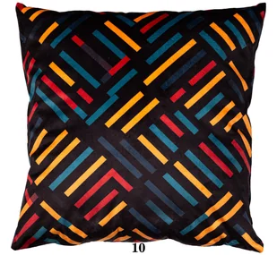 Poszewka 40x40 Druk Geometryczna kolorowa welurowa Faro - Poszewki na poduszki - miniaturka - grafika 1