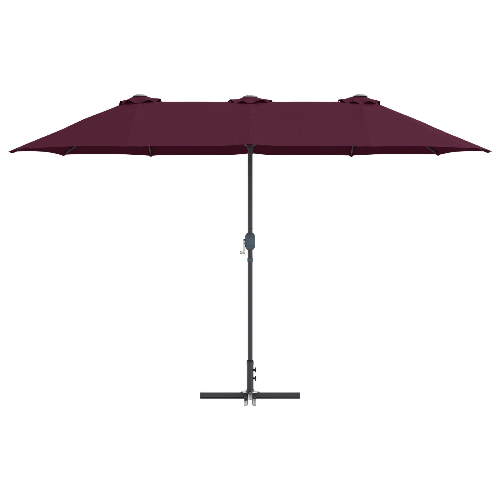 vidaXL Parasolka ogrodowa Bordowy 380 x 196 x 235 cm