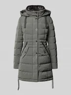 Płaszcze damskie - Płaszcz pikowany ze stójką i kieszeniami zapinanymi na zamek błyskawiczny - miniaturka - grafika 1