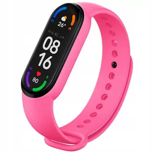 Opaska Pasek Silikonowy Do Xiaomi Mi Band 5/6 - Hot Pink - Akcesoria do smartwatchy - miniaturka - grafika 1