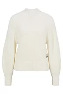 Swetry damskie - HUGO Damski sweter Sorgana Knitted, Open White110, XL - miniaturka - grafika 1