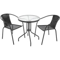 Meble ogrodowe - Zestaw mebli ogrodowych Bistro czarny PATIO - miniaturka - grafika 1