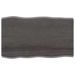vidaXL Blat stołu, ciemnoszary, 100x60x6 cm, dąb z naturalną krawędzią - Meble modułowe i akcesoria - miniaturka - grafika 1