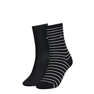 Skarpetki damskie - Skarpety damskie Tommy Hilfiger Small Stripe (2 sztuki), czarny - miniaturka - grafika 1