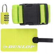 Kłódki - Dunlop Zielony Zestaw zabezpieczający do bagażu 3w1 Pas/Kłódka/ID - miniaturka - grafika 1