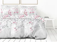 Pościel - Pościel satynowa 220x200 Kyoto Gray szara różowa kwiaty Frotex 1 - miniaturka - grafika 1