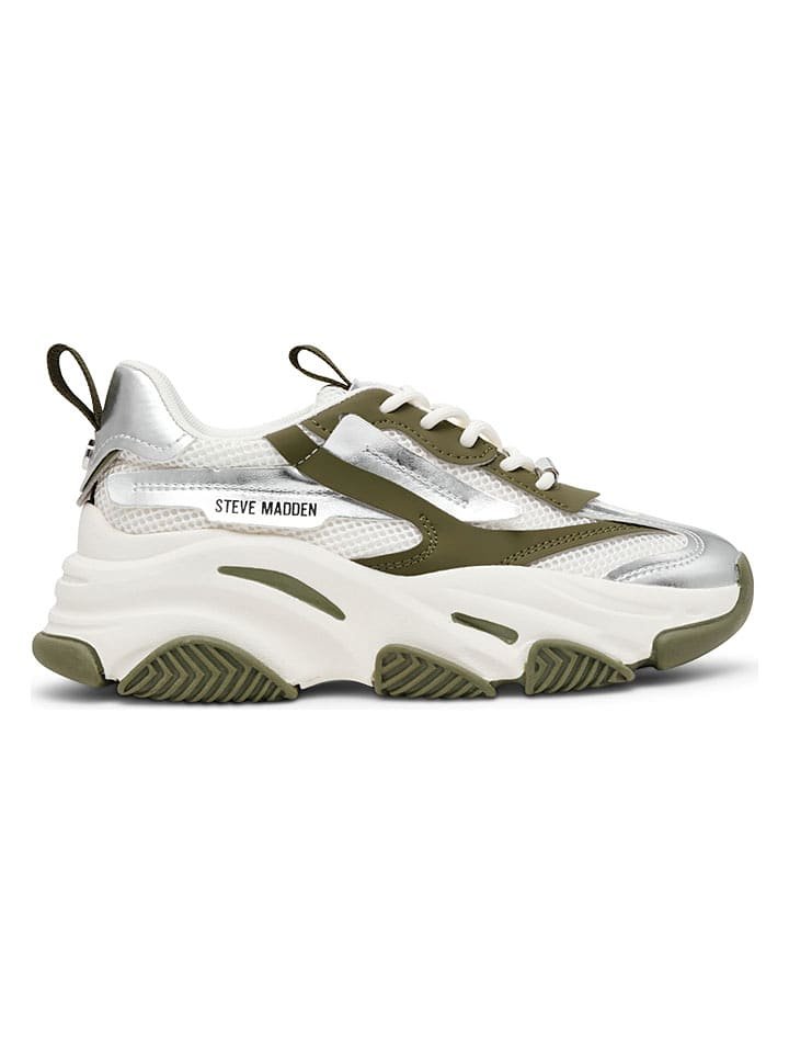 Steve Madden Sneakersy w kolorze srebrno-oliwkowym