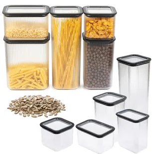 5X Pojemnik Plastikowy Do Żywności Makaronów Zestaw Pojemników Modułowych - Pojemniki kuchenne 5X Pojemnik Plastikowy Do Żywności Makaronów Zestaw Pojemników Modułowych - Pojemniki kuchenne - miniaturka - grafika 1
