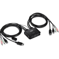 Przełączniki KVM - Trendnet TK-220DPI przełącznik KVM Czarny - miniaturka - grafika 1
