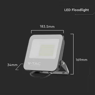 Projektor LED V-TAC 50W 185Lm/W Czarny VT-4456 6500K 9250lm - Lampy pozostałe - miniaturka - grafika 4