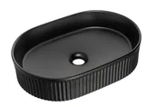 Umywalki - Czarna owalna ceramiczna umywalka N8-L70 - miniaturka - grafika 1