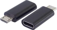 Adaptery i przejściówki - Adapter USB PremiumCord USB-C - microUSB Czarny kur31-20 - miniaturka - grafika 1