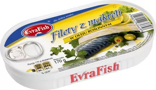 Evrafish Filet z makreli w oleju 170 g - Koncentraty warzywne, przeciery - miniaturka - grafika 1