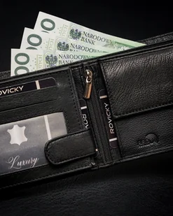 Lumarko Poziomy Portfel Męski Ze Schowkiem Na Suwak, Skóra Naturalna, Rfid Stop ! - Portfele - miniaturka - grafika 11