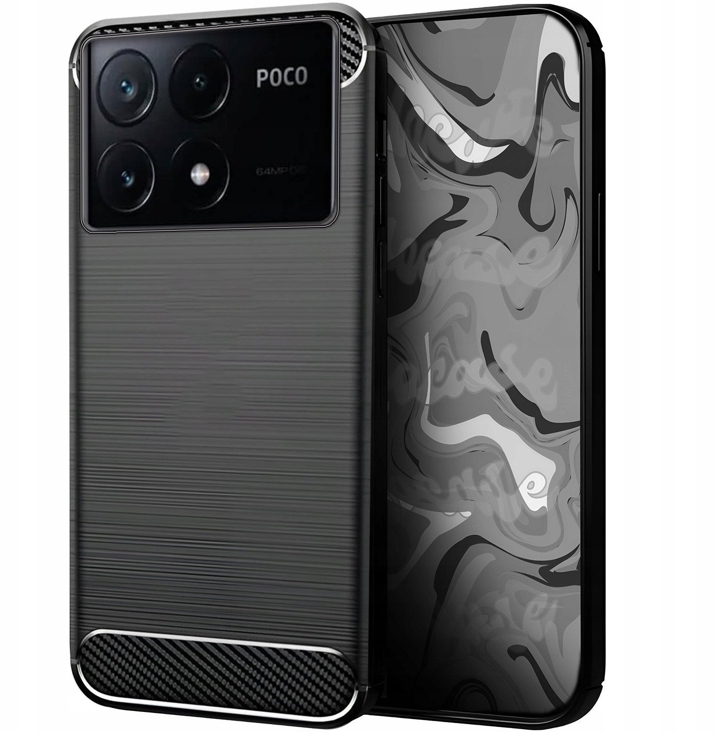 Etui do Xiaomi Poco X6 Pro 5G Czarne, Pancerne, Karbon, Pokrowiec, Case