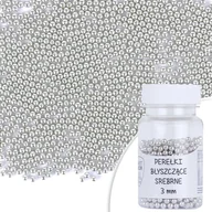 Dodatki do ciast w proszku - Posypka cukrowa PEREŁKI BŁYSZCZĄCE SREBRNE ⌀ 3 mm Sweet Decor, 40 g - miniaturka - grafika 1