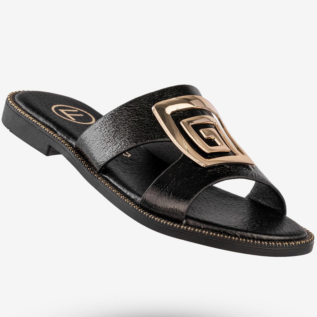 Klapki Damskie Ekoskóra Buty Eleganckie Płaski Obcas Czarne Filippo DK3703/25BK Czarny 41