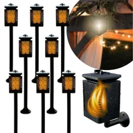 Lampy ogrodowe - 8x Lampa Solarna 3w1 Ogrodowa LED, Lampion, Pochodnia Efekt Płomienia Latarnia BLIXTAR - miniaturka - grafika 1