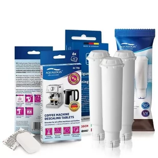 Zestaw Bosch, Filtr Aqualogis AL-TES46 3 szt, Tabletki Czyszczęce Siemens TZ80001, Tabletki Odkamieniające Aqualogis 6 szt. - Akcesoria i części do ekspresów do kawy - miniaturka - grafika 1