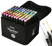 Dekoratorstwo - Marker artystyczny alkoholowy dwustronny zestaw 80k M&G - miniaturka - grafika 1