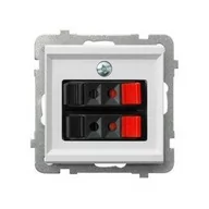 Gniazdka elektryczne - LEDart głośnikowe podwójne bez ramki - Ospel Sonata GG-2R/m/00, kolor biały - miniaturka - grafika 1
